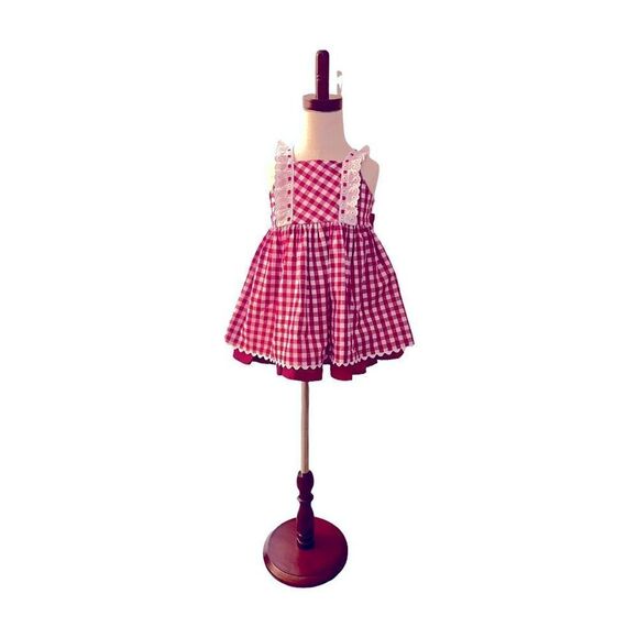 NEWNESS | Red & White | Gingham Dress - Picture 2 of 12